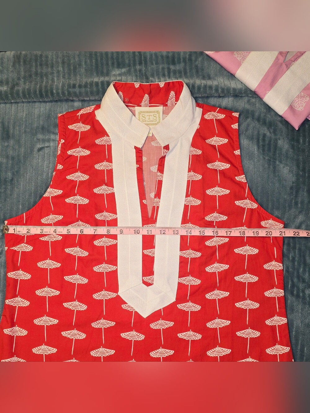 Sail to Sable Red Sleeveless Midi Dress with White Trim NWOT! - Picture 6 of 9